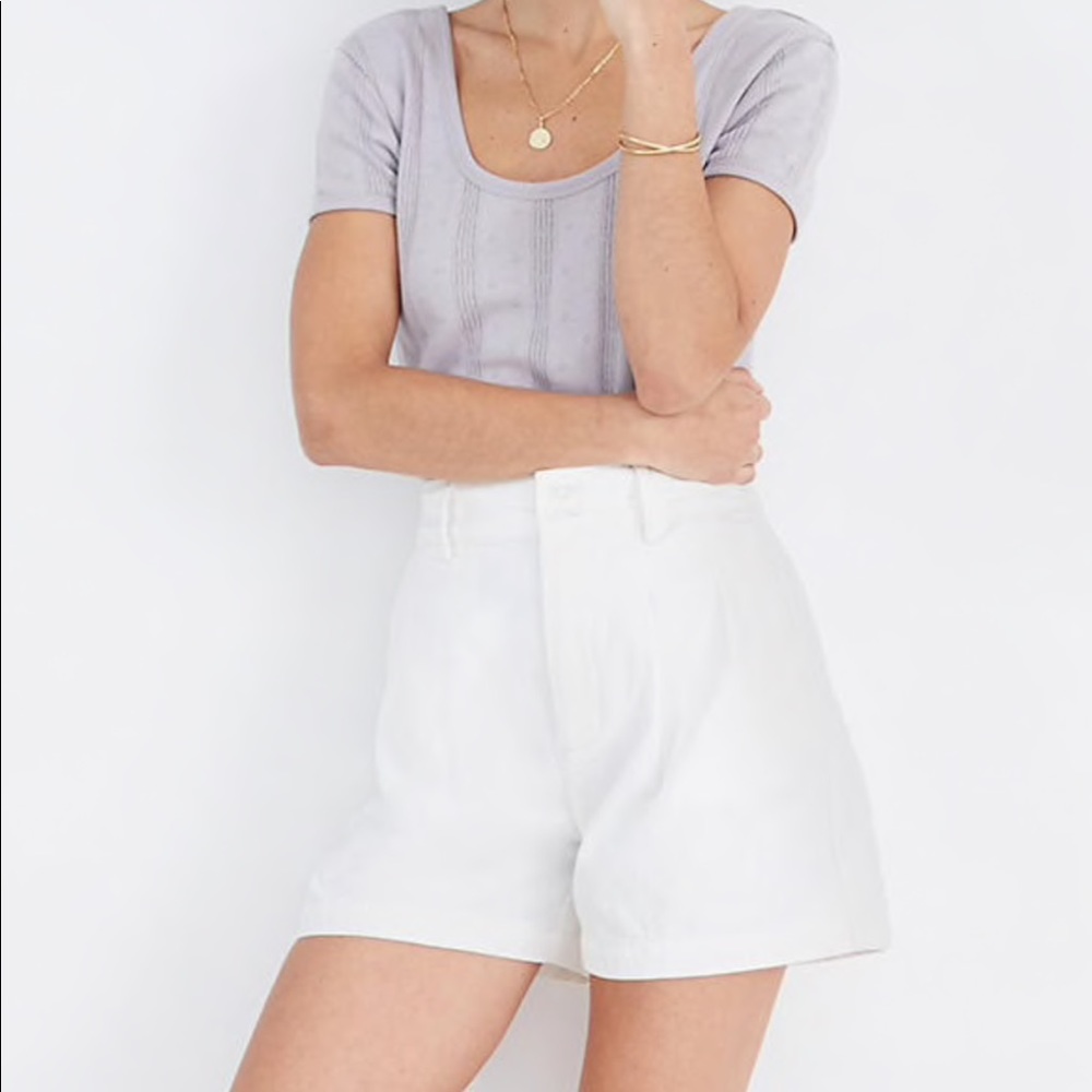 NWT Madewell Pleated Shorts in Tile White